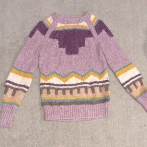 J. Crew Rare Intarsia Geometric Wool Sweater S
